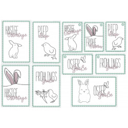 Stickdatei - Postkarten Set ITH Ostern